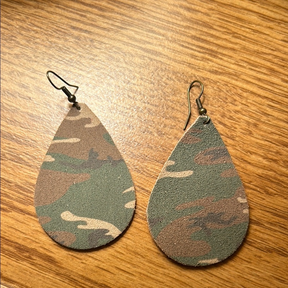 Camouflage Teardrop Earrings